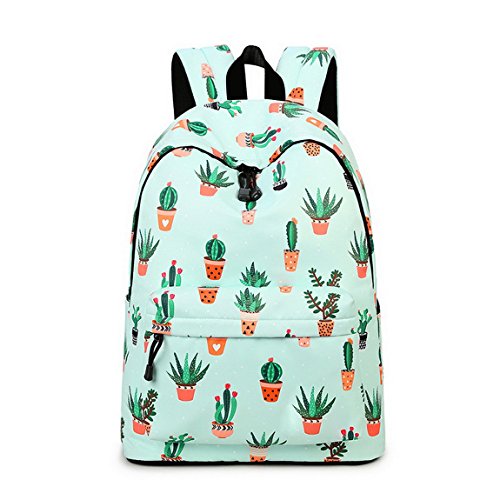Product Cover Teecho Waterproof Cute Backpack for Girl Casual Print School Bag Women Laptop Backpack Cactus