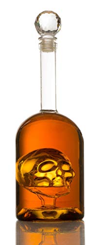 Product Cover Skull Decanter in Bottler Skull Head by The Wine Savant, Skull Bottle Skull face Enlarges with Whiskey, Tequila, Bourbon Scotch or Rum - Great Gift For Any Bar!