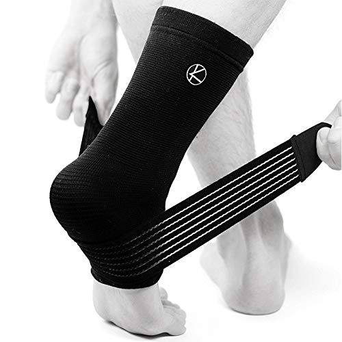Product Cover Achilles Tendonitis Brace & Ankle Sleeve for Plantar Fasciitis with Compression Wrap - Best Ankle Support for Women, Men, Pain, Sprained Ankle, Heel Spur, Arch Support, Swelling, Tendon (Black)