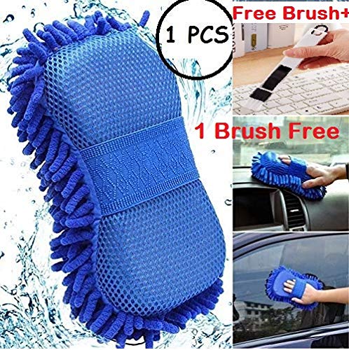 Product Cover ORPIO (LABEL) 2 in 1 Microfiber Car Washing Gloves Car Cleaning Sponge Car Window Cleaning Brush (1PCS)