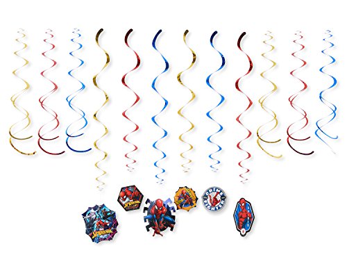 Product Cover American Greetings, Spider-Man Party Supplies, Hanging Party Decorations, 12-Count