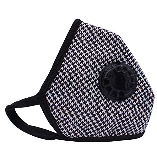 Product Cover Muryobao Anti Pollution Mask Military Grade N99 Respirator Mask with Valve Replacement Filter Washable Cotton Anti Dust Mouth Mask for Men Women Houndstooth