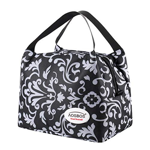Product Cover Aosbos Insulated Lunch Bag for Women Lunchbox Tote Food Cooler Box Men (Pure Floral)