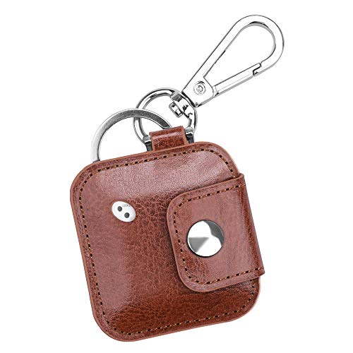 Product Cover Fintie Case for Tile Mate/Tile Pro/Tile Sport/Tile Style/Cube Pro Key Finder, Vegan Leather Protective Cover for 2020 2018 and All Generations Tile, Brown
