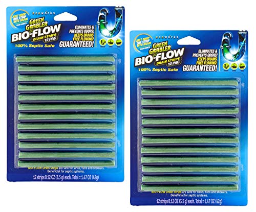 Product Cover Green Gobbler Bio-Flow Drain Strips - 24 Strips | Drain Cleaner & Deodorizer Drain Sticks