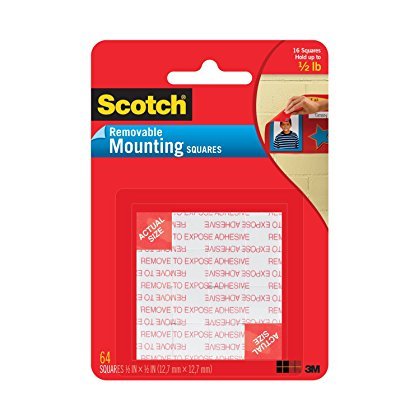 Product Cover Scotch Mounting Squares  1/2-inch x 1/2-inch, Black, 64-Squares, 4-PACK