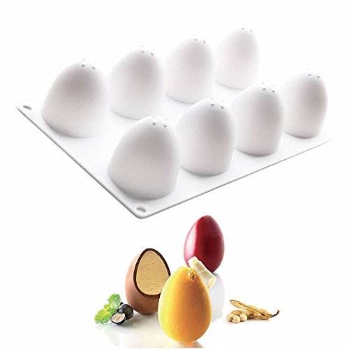 Product Cover 3D Easter Egg Baking Mold - MoldFun Easter Egg Silicone Mold for Mousse Cake, Peanut Butter Chocolate, Candy, Jello, Pastry, Muffin, Cupcake, Mini Soap, Lotion Bar, Bath Bomb, Candle Wax Melts