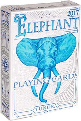 Product Cover Elephant Tundra Playing Cards - Beautiful Deck of Cards, Hand Illustrated Poker Cards with Custom Faces. Incredible Foil and Intricate Detail Makes Them Great Gifts for Kids and Adults