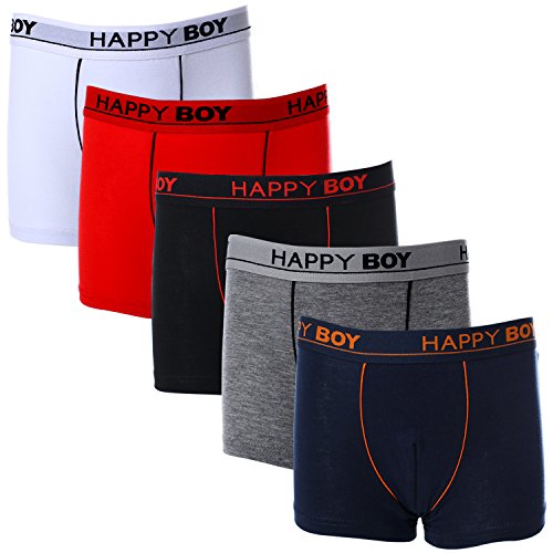Product Cover Boy Underwear Toddler Boxer Briefs Short Leg Dyed Cotton Midcut Pack 5 (4 to5 Years, Small)