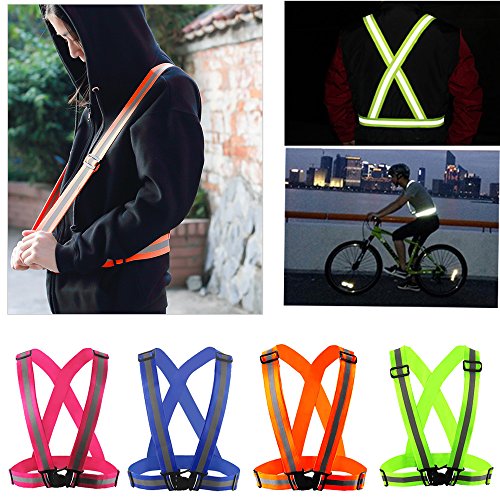 Product Cover Comidox Reflective Vest with Hi Vis Bands, Fully Adjustable & Multi-purpose: Running, Cycling, Motorcycle Safety, Dog Walking - High Visibility Pink 1PCS