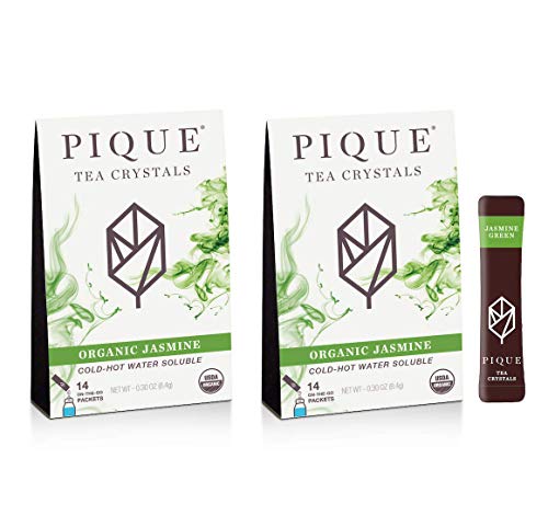 Product Cover Pique Tea Organic Jasmine Green Tea Crystals - Gut Health, Fasting, Calm - 28 Single Serve Sticks (Pack of 2)