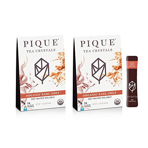 Product Cover Pique Tea Organic Earl Grey Black Tea Crystals - Gut Health, Energy, Fasting - 28 Single Serve Sticks (Pack of 2)