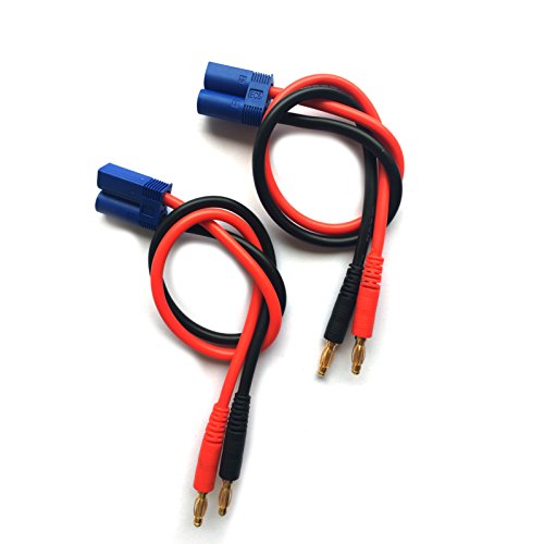 Product Cover UAV 2 PCS EC5 Connector Male to 4mm Bullet Banana Plugs 12AWG Lead Adapter Cable for RC Battery Charger