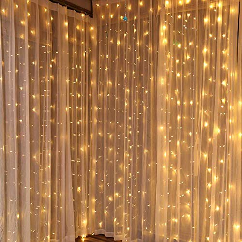 Product Cover DLIUZ UL Safe 304 LED 9.8Feet Connectable Curtain Lights Icicle Lights Fairy String Lights with 8 Modes for Wedding Party Family Patio Lawn Decoration