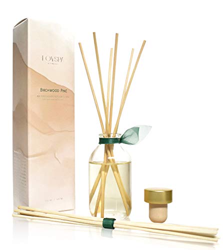 Product Cover LOVSPA Birchwood Pine Reed Diffuser Sticks Set, Balsam Fir, White Pine and Amber Essential Oils | Aromatic, Long Lasting Diffusing Reeds, Scented Sticks Home Decor for Any Season, Great Gift Idea