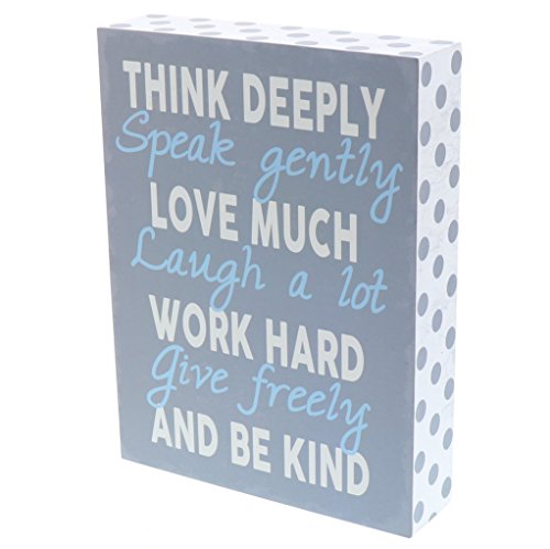 Product Cover Barnyard Designs Think Deeply Speak Gently Love Much Box Wall Art Sign, Primitive Country Farmhouse Home Decor Sign with Sayings 8