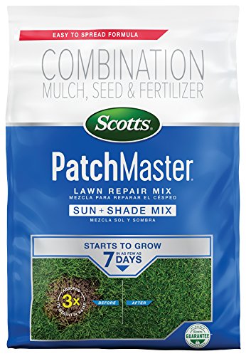 Product Cover Scotts PatchMaster Lawn Repair Mix Sun and Shade Mix - 10 lb, All-In-One Bare Spot Repair, Feeds For Up To 6 Weeks, Fast Growth and Thick Results, Covers Up To 290 sq. ft.