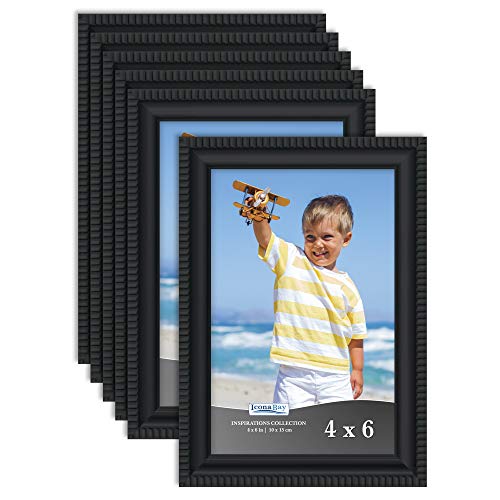 Product Cover Icona Bay 4x6 Picture Frames (6 Pack, Black) Picture Frame Set, Wall Mount or Table Top, Set of 6 Inspirations Collection