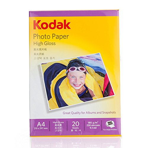 Product Cover Kodak High Gloss 180Gsm A4 ( 210 X 297mm) (Set Of 4) 80 Sheets Photo Paper For A Lifetime Of Memories