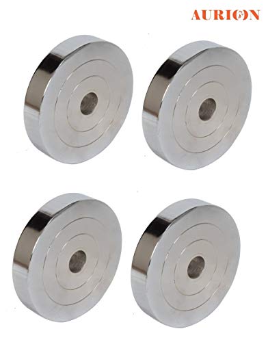Product Cover Aurion Steel Weight 12 KG (3 KG X 4) Steel Spare Steel Weight Plates, 3 Kg Set of 4 (Chrome)