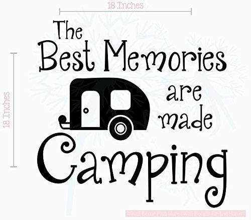 Product Cover Best Memories Made Camping Wall Decals for Camper Wall Art Sticker Family Quote 18x18-Inch Glossy Black