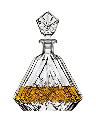 Product Cover Whiskey Decanter for Liquor Scotch Bourbon or Wine, Irish cut Triangular - 750ml