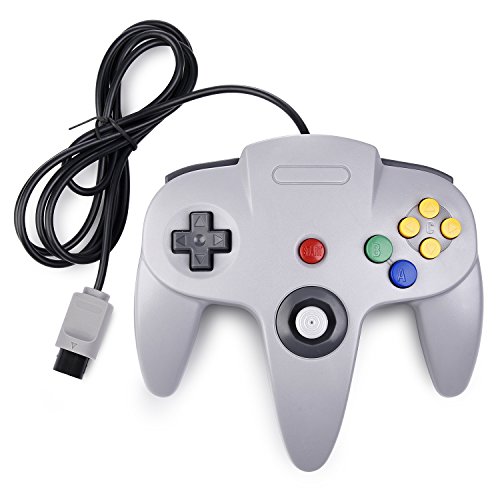 Product Cover Classic N64 Controller,Retro Wired Game Pad Controller Joystick Compatible N64 System Video Games Console Gray