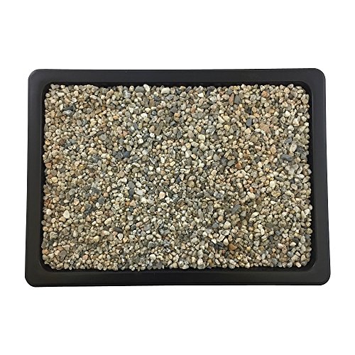 Product Cover Drip and Humidity Tray with Washed River Rocks in Black - Helps Protect Furniture + Planting Trays Provides Moisture When Water Evaporates - Great for Cactus, Succulents, Bonsai & House Plants