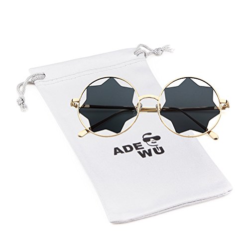 Product Cover Round Sunglasses Trendy Unisex Glasses Star Mirrored Lens Circle Sunglasses