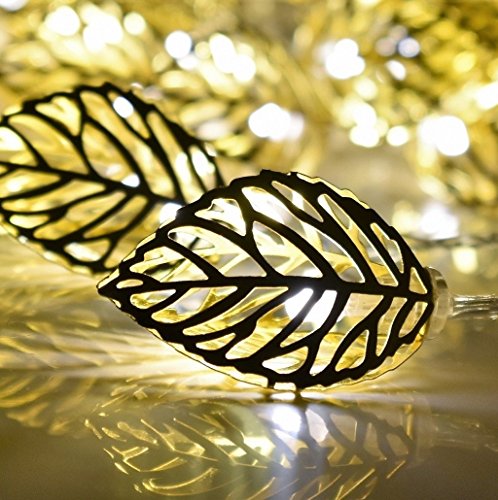 Product Cover Techno E-Tail Golden Metal Leaf String 20 Led Decorative Lights(Warm White 3-Meters)