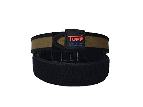 Product Cover Quik2U TUFF SureFit Competition Belt Set Inner and Outer Belt with Keeper (Coyote Tan/Black, Medium 34-40)