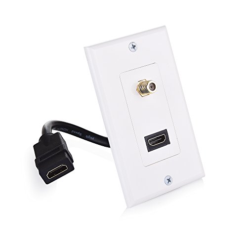 Product Cover Cable Matters HDMI Wall Plate with Coax Outlet (Coax Wall Plate) in White