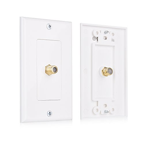 Product Cover Cable Matters 2-Pack 1-Port TV Cable Wall Plate (Coax Wall Plate) in White