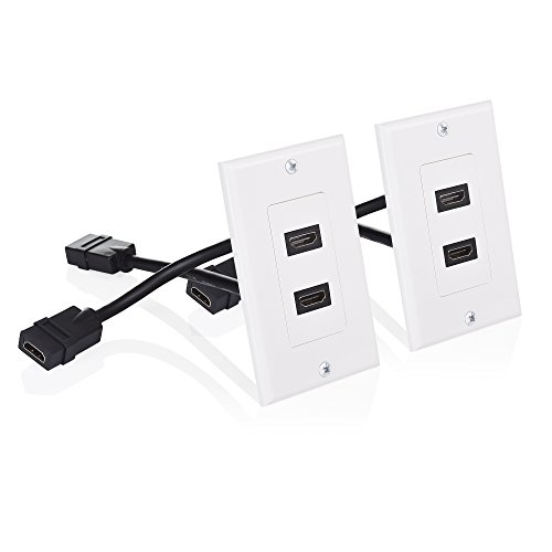Product Cover Cable Matters 2-Pack 2-Port HDMI Wall Plate in White (4K UHD, ARC, and Ethernet Pass-Thru Support)