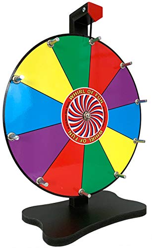 Product Cover Whirl of Fun Prize Wheel 12 Inch-Tabletop Color Spinning Wheel with Stand, 10 Slots, Customize with Included Dry Erase Marker, Made in USA