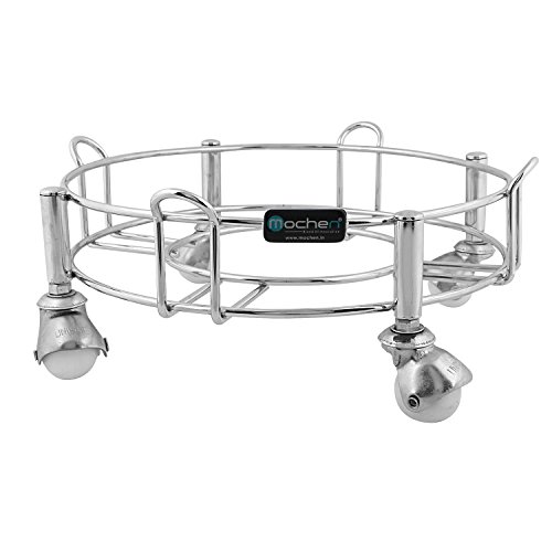 Product Cover mochen Cylinder Easily Movable Stainless Silver Trolley Stand with Wheels (Free Size)