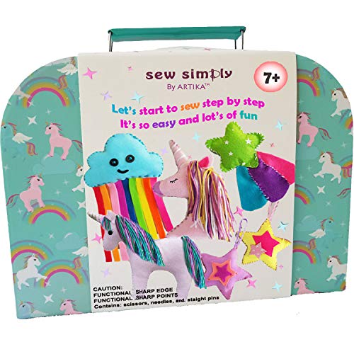 Product Cover ARTIKA Sewing KIT for Kids, DIY Craft for Girls, The Most Wide-Ranging Kids Sewing Kit Kids Sewing Supplies, Includes a Booklet of Cutting Stencil Shapes for The First Step in Sewing. (Unicorn kit)