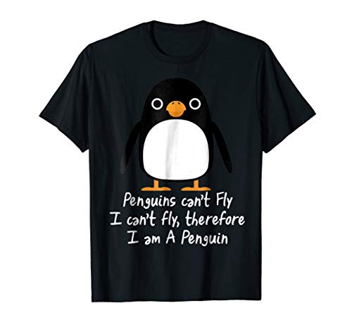 Product Cover Funny Penguin T Shirt Cool I can't fly animal love gift tee
