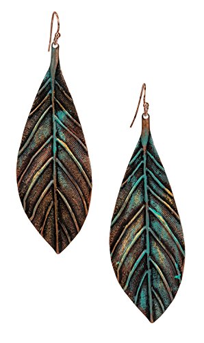 Product Cover New! Handmade Boho Lightweight Statement Leaf Earrings with Detailed Texture for Women | SPUNKYsoul Collection