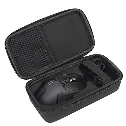 Product Cover Aproca Hard Travel Storage Case Compatible with Logitech G502 Proteus Spectrum RGB Tunable Gaming Mouse(Black-Large.)
