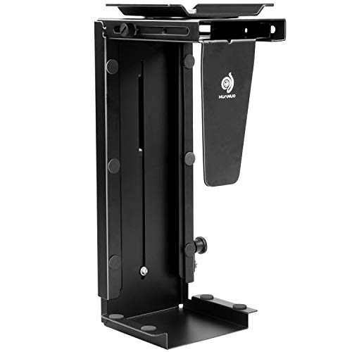 Product Cover CPU Holder Under Desk Mount - Adjustable Wall PC Mount with 360° Swivel, Heavy Duty Computer Tower Holder Holds up to 22lbs by HUANUO