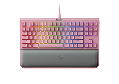 Product Cover Razer BlackWidow TE Chroma v2 Mechanical Gaming Keyboard: Green Key Switches - Tactile & Clicky - Chroma RGB Lighting - Magnetic Wrist Rest - Programmable Macro Functionality - Quartz Pink