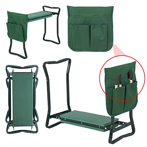 Product Cover LEMY Garden Kneeler Seat Multiuse Portable Garden Bench Garden Stools Foldable Stool with Tool Bag Pouch EVA Foam Pad