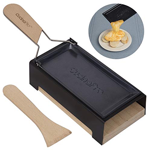Product Cover Cheese Raclette w Foldable Handle- Candlelight Cheese Melter Pan w Spatula and Candles- Melts in Under 4 Minutes- Makes a Great Gift