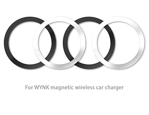Product Cover WYNK Metal Rings for Magnetic Wireless Charger Round Ring 59MM/2.32IN Magnetic Wireless Car Charger Car Mount Phone Holder (2 Black + 2 Silver)