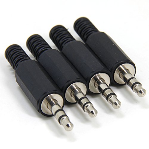 Product Cover Ancable Replacement 4-Pack TRS Male Plug 3 Pole 1/8