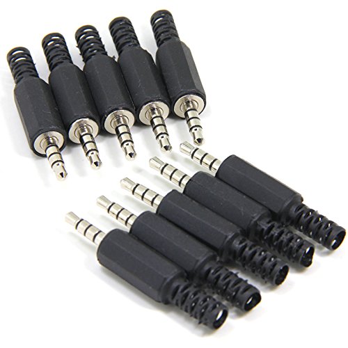 Product Cover Ancable 10-Pack Headphone Headset Replacement Connector TRRS Male Plug 4 Pole 1/8