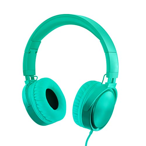 Product Cover RockPapa Over Ear Stereo Foldabe Headphones Adjustable, Noise Isolating, Heavy Deep Bass, Folding Headsets with Microphone 3.5mm for Smart Phones Tablets Computers MP3/4 DVD Gradient Teal