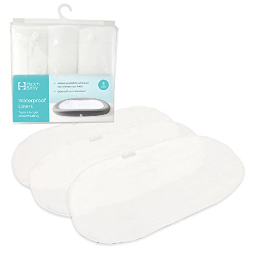 Product Cover Hatch Baby Waterproof Changing Pad Liners, White, 3 Count
