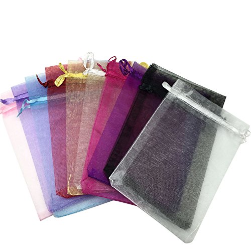 Product Cover COTOSEY 100 Organza Mixed Colors Jewelry Pouch Bags Display (6 X 9 Inches)